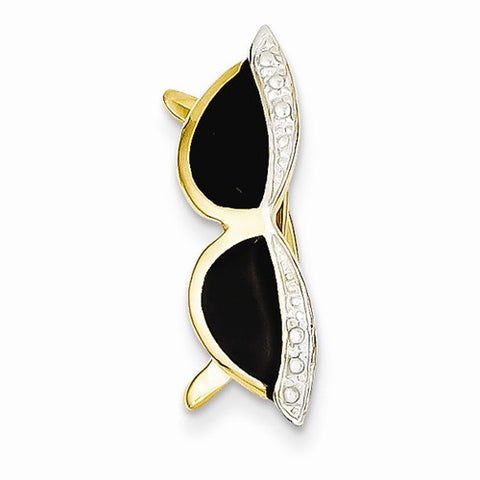 14k Gold Enameled Sunglasses Slide Pendant, Pendants for Necklace