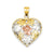 Floral Heart Charm in 14k Gold