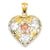 14k Gold Floral Heart Charm hide-image
