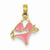 14k Gold Pink Enameled Bikini Bathing Suit Pendant, Pendants for Necklace