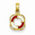 14k Gold Enameled Lifesaver Ring