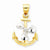 14k Gold Two-tone 3-D Anchor w/Moveable Propeller Pendant, Pendants for Necklace
