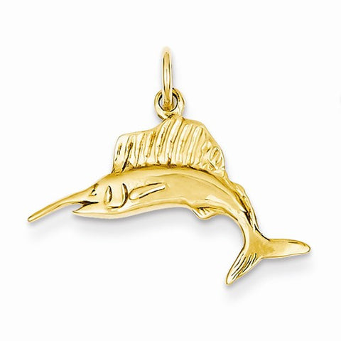 14k Gold Swordfish Pendant, Pendants for Necklace