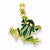 14k Gold Enamel Small Bug Eyed Frog Pendant, Pendants for Necklace