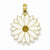 14k Gold Enameled White Daisy Flower Pendant, Pendants for Necklace