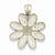 14k White Gold Satin Finish Daisy Pendant, Pendants for Necklace