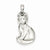 14k White Gold Cat Pendant, Pendants for Necklace