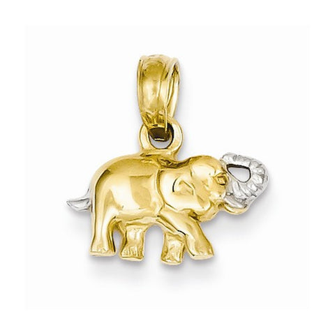14k Gold Rhodium Elephant Pendant, Pendants for Necklace