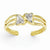 14k Yellow Gold Double Heart Diamond Toe Ring