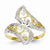 14k Yellow Gold & Rhodium Diamond-cut Heart Accent Bypass Ring