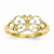 14k Yellow Gold & Rhodium Diamond-cut Butterfly Ring