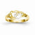 14k Yellow Gold & Rhodium Double Heart Cut-Out Ring