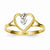 14k Yellow Gold & Rhodium Cut-Out Heart Ring