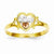 14k Yellow & Rose Gold w/Rhodium Love Heart Ring