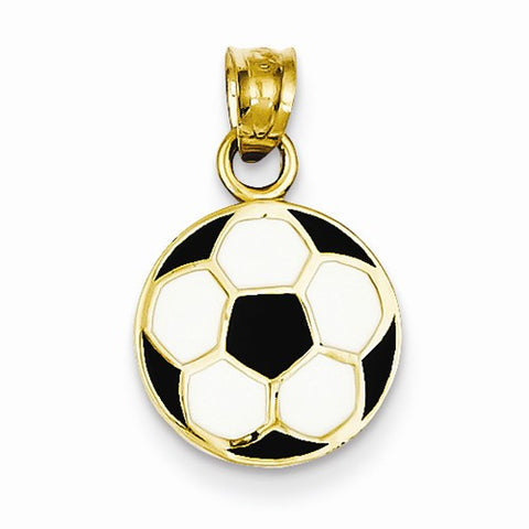 14k Gold Enameled Soccer Ball pendant, Exquisite Pendants for Necklace