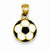 14k Gold Enameled Soccer Ball pendant, Fine Pendants for Necklace