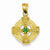 14k Gold Celtic Circle with Green CZ Stone Pendant, Pendants for Necklace