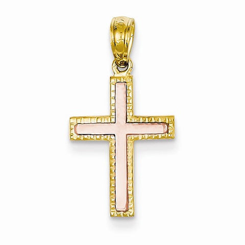14k Gold Two-tone Cross pendant, Gorgeous Pendants for Necklace