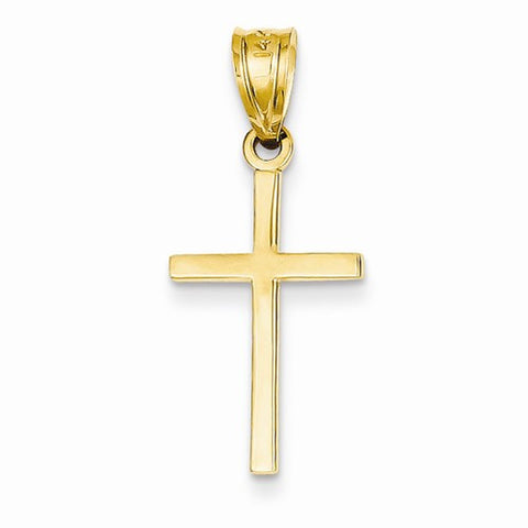 14k Gold Polished Cross Pendant, Lovely Pendants for Necklace