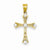 14k Gold w/Rhodium Fleur De Lis Cross Pendant, Pendants for Necklace