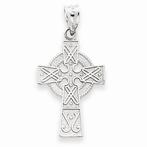 14k White Gold Celtic Cross Pendant, Classy Pendants for Necklace