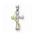14k Gold Two-tone Polished Cross pendant, Alluring Pendants for Necklace