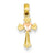 14k Gold Two-tone Budded Cross Charm hide-image