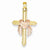 14k Gold Two-tone Draped Cross pendant, Charm