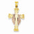 14k Gold Two-tone Draped Cross pendant, Dazzling Pendants for Necklace