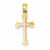 14k Gold Two-tone Cross Pendant, Fine Pendants for Necklace