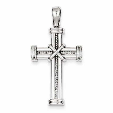 14k White Gold Latin Cross Pendant, Pretty Pendants for Necklace