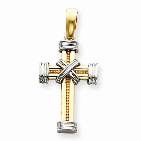 14k Gold Two-tone Latin Cross pendant, Gorgeous Pendants for Necklace