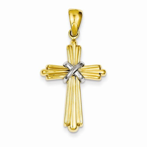 14k Gold Two-tone Passion Cross pendant, Lovely Pendants for Necklace