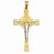 14k Gold Two-tone Crucifix Pendant, Charm