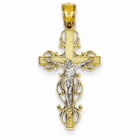 14k Gold Two-tone Crucifix Pendant, Adorable Pendants for Necklace