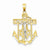 14k Gold Two-tone Mariner's Crucifix pendant, Beautiful Pendants for Necklace