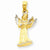 14k Gold w/Rhodium Angel w/Violin Pendant, Pendants for Necklace