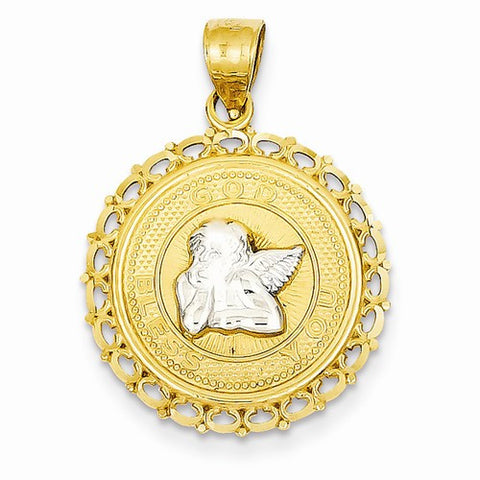 14k Gold Two-tone Angel pendant, Delightful Pendants for Necklace