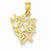 14k Gold Two-tone Jesus Loves Me Pendant, Pendants for Necklace