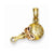 14k Gold Two-tone Baby Rattle Pendant, Pendants for Necklace