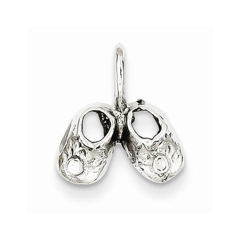 14k White Gold Baby Booties Pendant, Pendants for Necklace