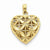 14k Gold Diamond-cut Open Puffed Heart Pendant, Pendants for Necklace