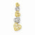14k Gold & Rhodium Diamond-cut Hearts Chain Slide Pendant, Pendants for Necklace
