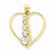 14k Gold Two-tone Diamond-cut Cascading Circles Heart Pendant, Pendants for Necklace
