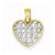 14k Gold & Rhodium Diamond-cut Heart Pendant, Dazzling Pendants for Necklace