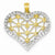 14k Gold & Rhodium Diamond-cut Heart pendant, Delightful Pendants for Necklace