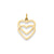 Double Heart Charm in 14k Gold