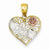 14k Gold Yellow & Rose Gold w/Rhodium Love Heart Pendant, Pendants for Necklace