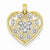 14k Gold Two-tone Diamond-cut Heart pendant, Pendants for Necklace