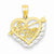 14k Gold and Rhodium I Love You Heart Pendant, Pendants for Necklace